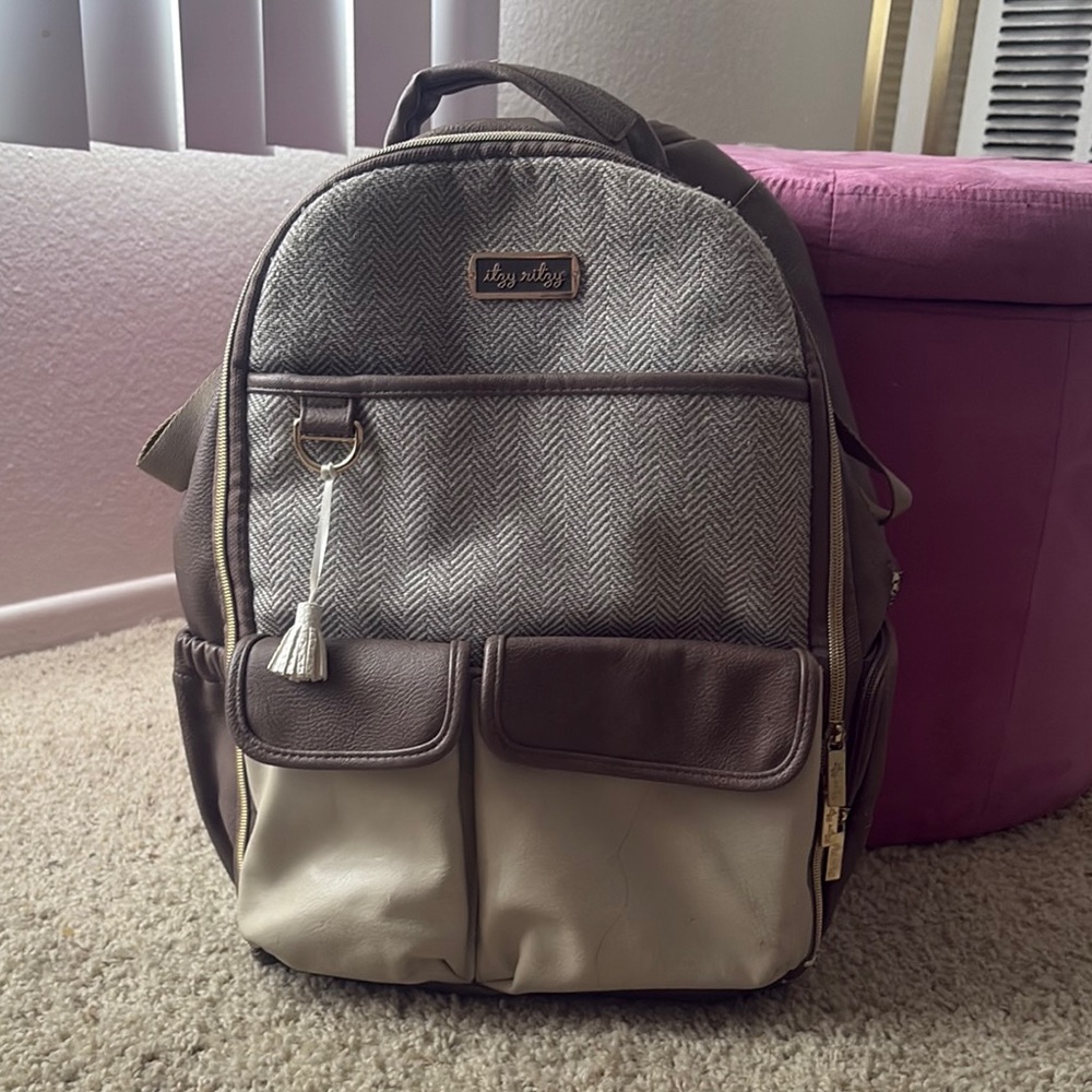 Stylish Brown and Tan Diaper Bag by Itzy Ritzy